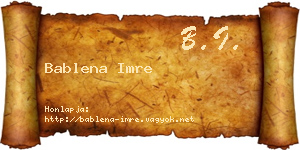 Bablena Imre névjegykártya