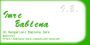 imre bablena business card